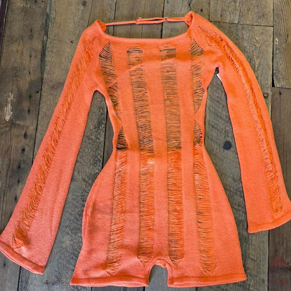 Orange beach romper size medium